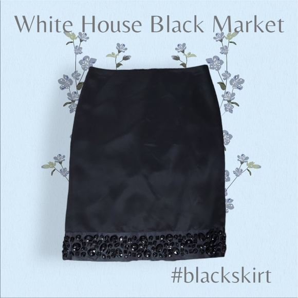 White House Black Market Dresses & Skirts - White House Black Market Cocktail Rhinestone Pencil Skirt Sz 0 Designer Fit